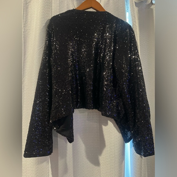 Sequined black blazer. women’s large - Picture 3 of 5